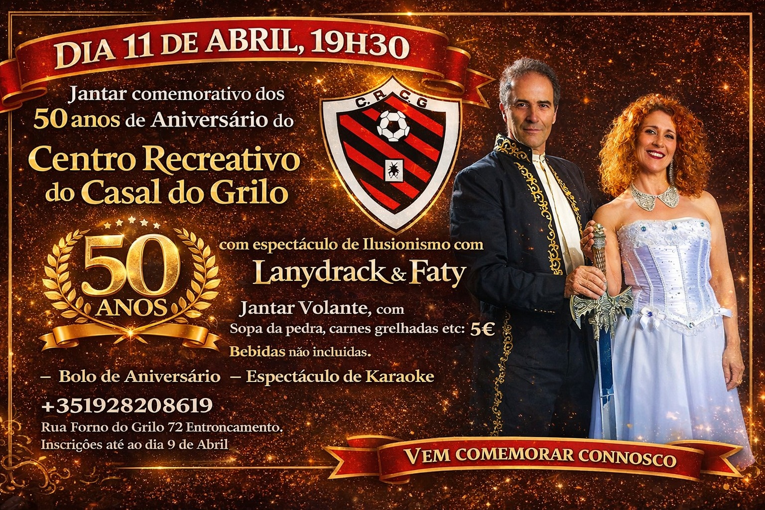 Celebração do 50º aniversário do Centro Recreativo do Casal do Grilo